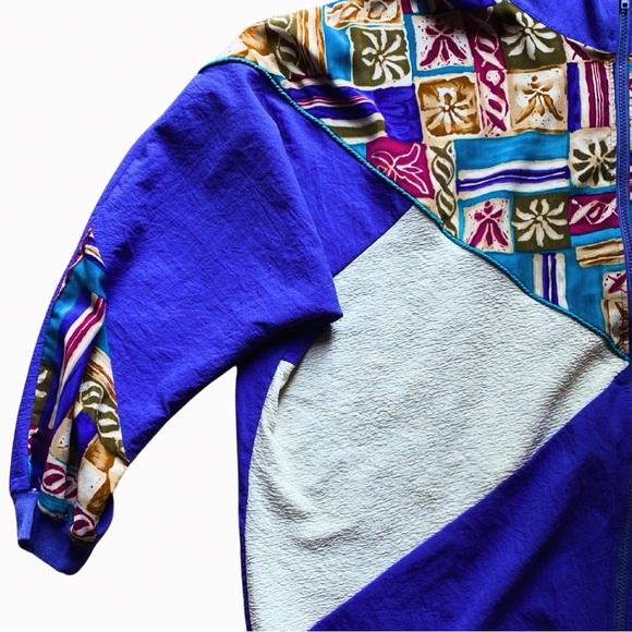 Vintage 90s Windbreaker Jacket Bold Retro Design Oversized 2X Streetwear Style - Picture 4 of 8